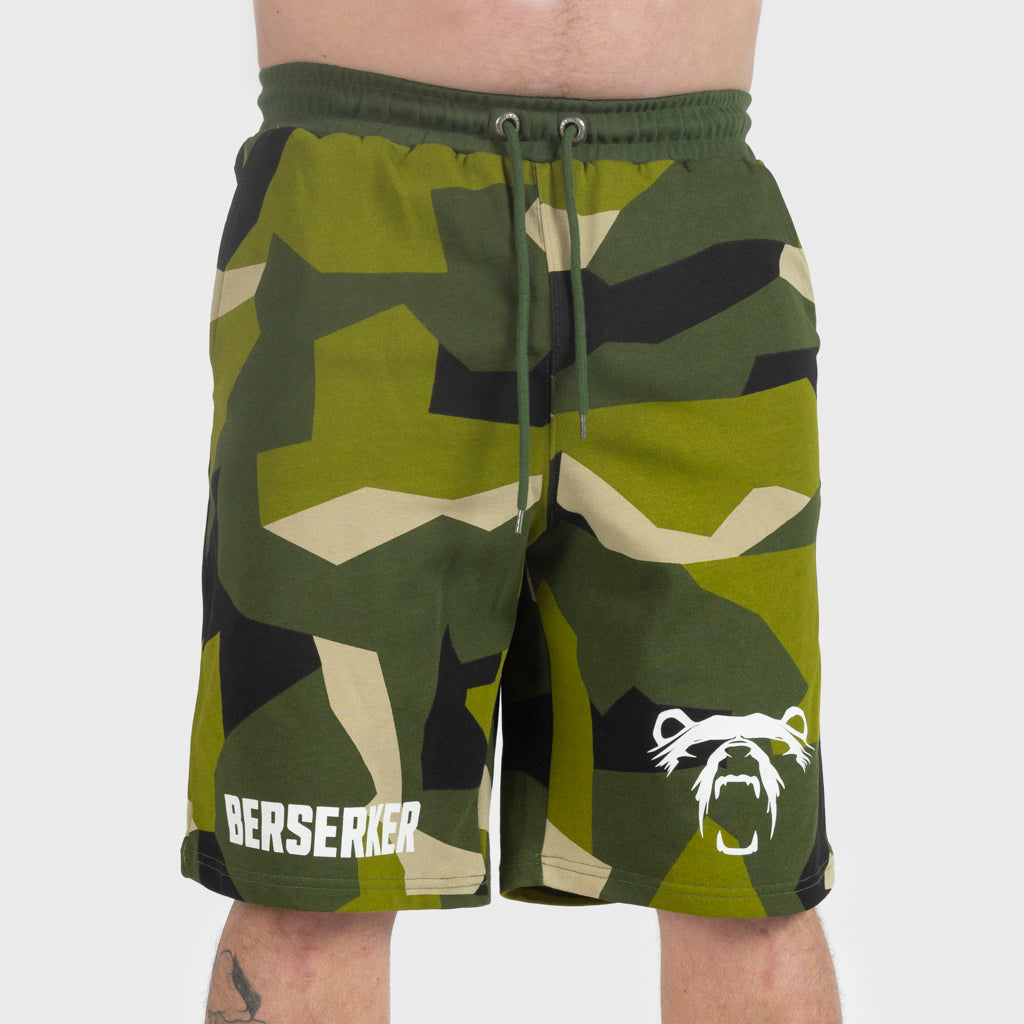 Premium Sweatshorts, Berserker, M90 Grün Camo