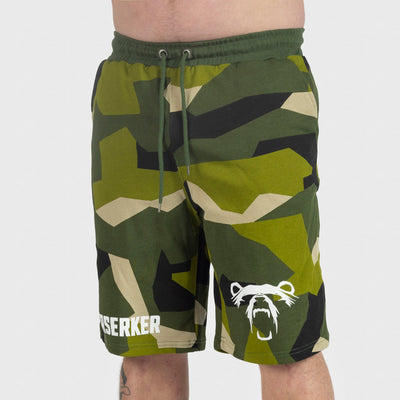 Premium Sweatshorts, Berserker, M90 Grün Camo