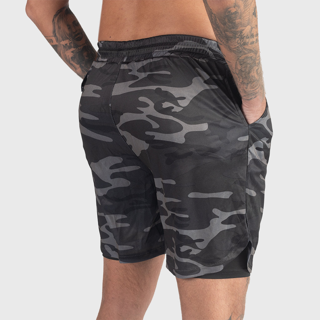 Sport-Shorts, Clan Helmet, Schwarz Camo