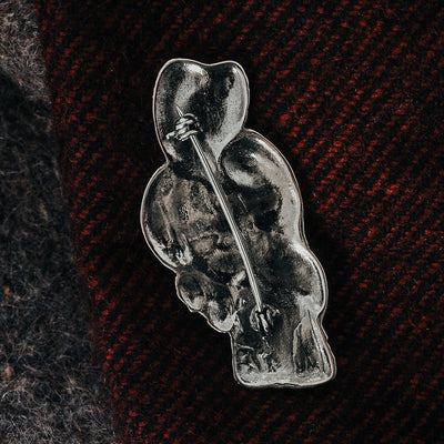 Brooches - Birdman Brooch, Silver - Grimfrost.com