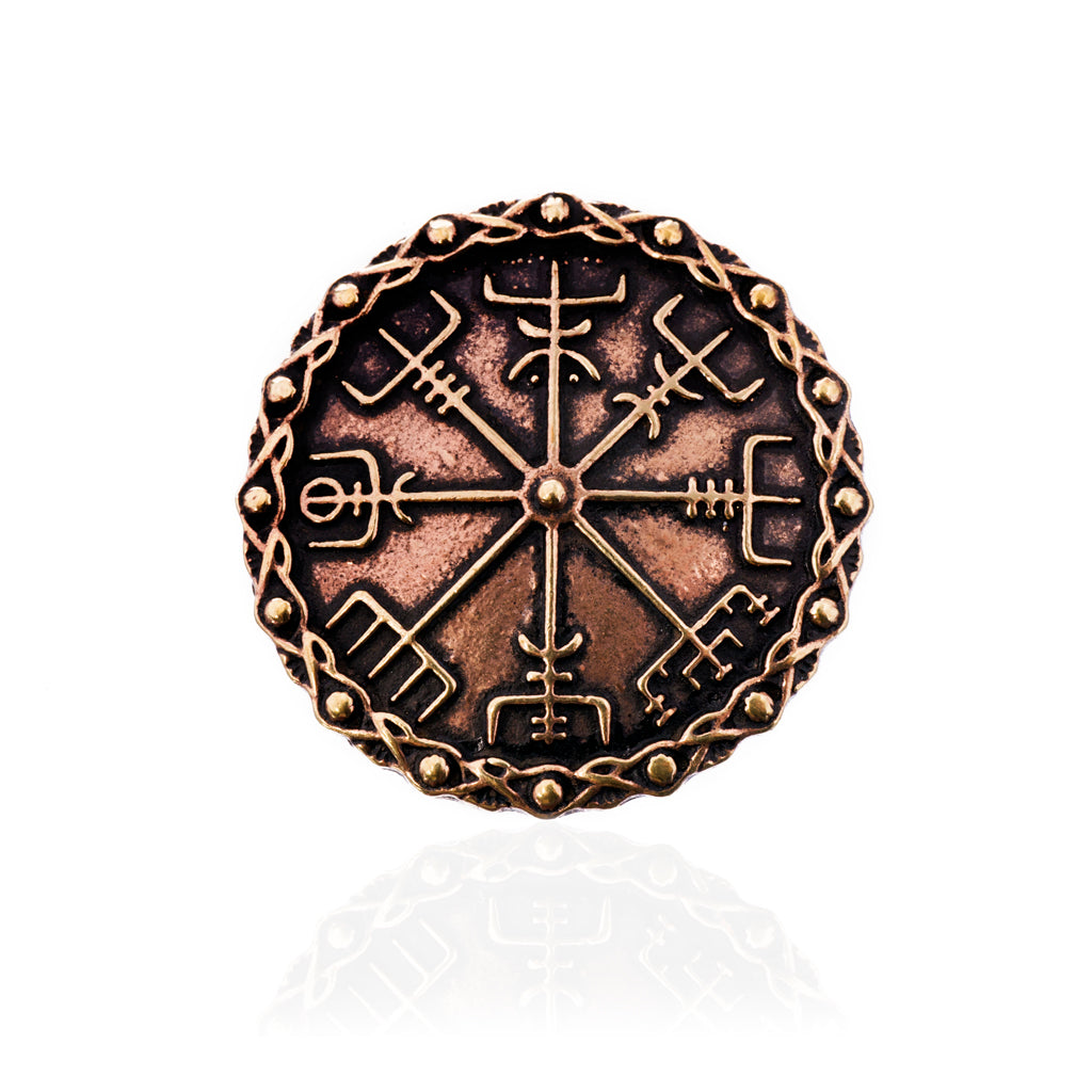 Brooches - Vegvisir Brooch, Bronze - Grimfrost.com