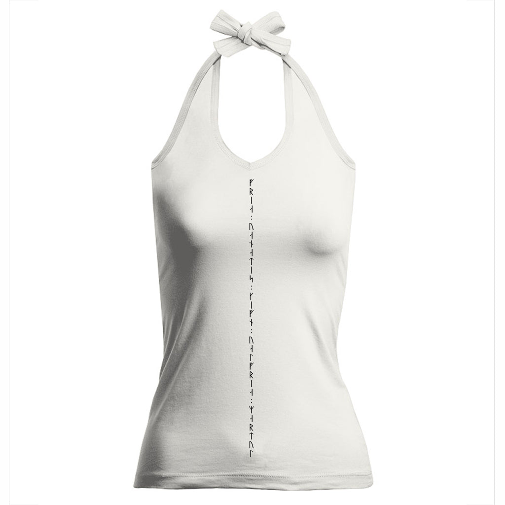 Tank Tops - V-Neckholder Top, Freyja, White - Grimfrost.com