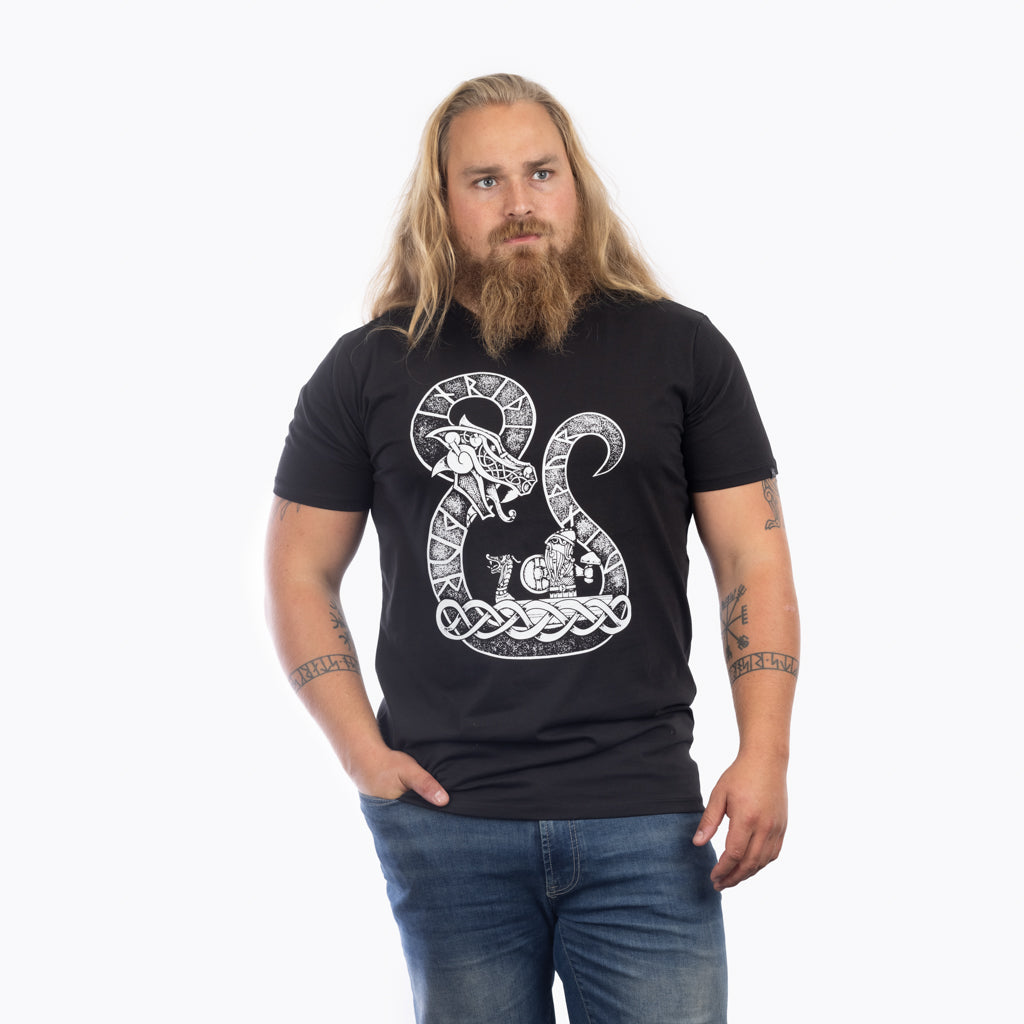 Premium Tee, Thor vs Jormungandr, Schwarz