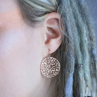 Foliage Earrings, Rose Gold