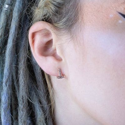 Hammer Earrings, Rose Gold