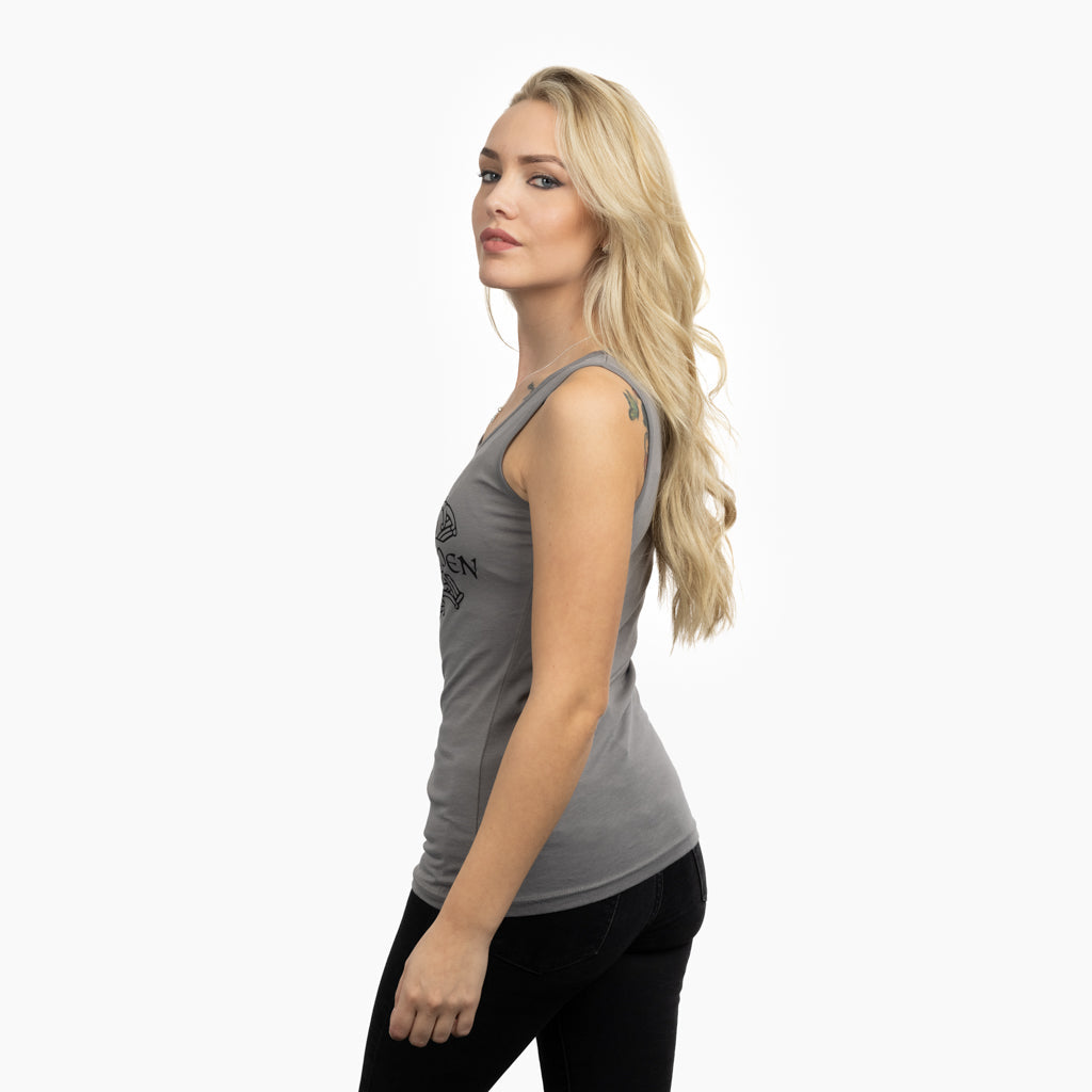 Damen Premium Tank, Shieldmaiden, Grau