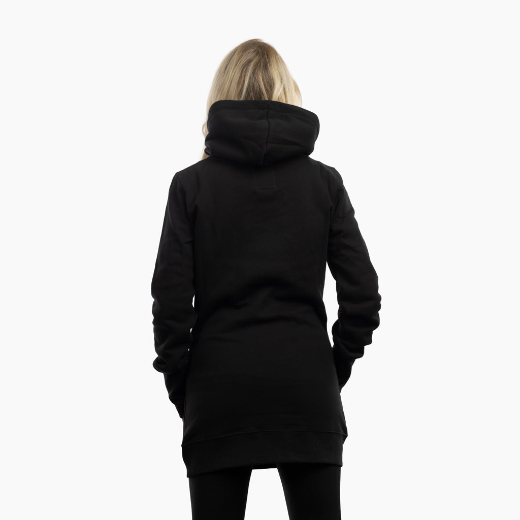 Women's Premium Longline Hoodie, Grimfrost, Black