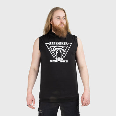 Premium Sleeveless Hoodie, Berserker, Black