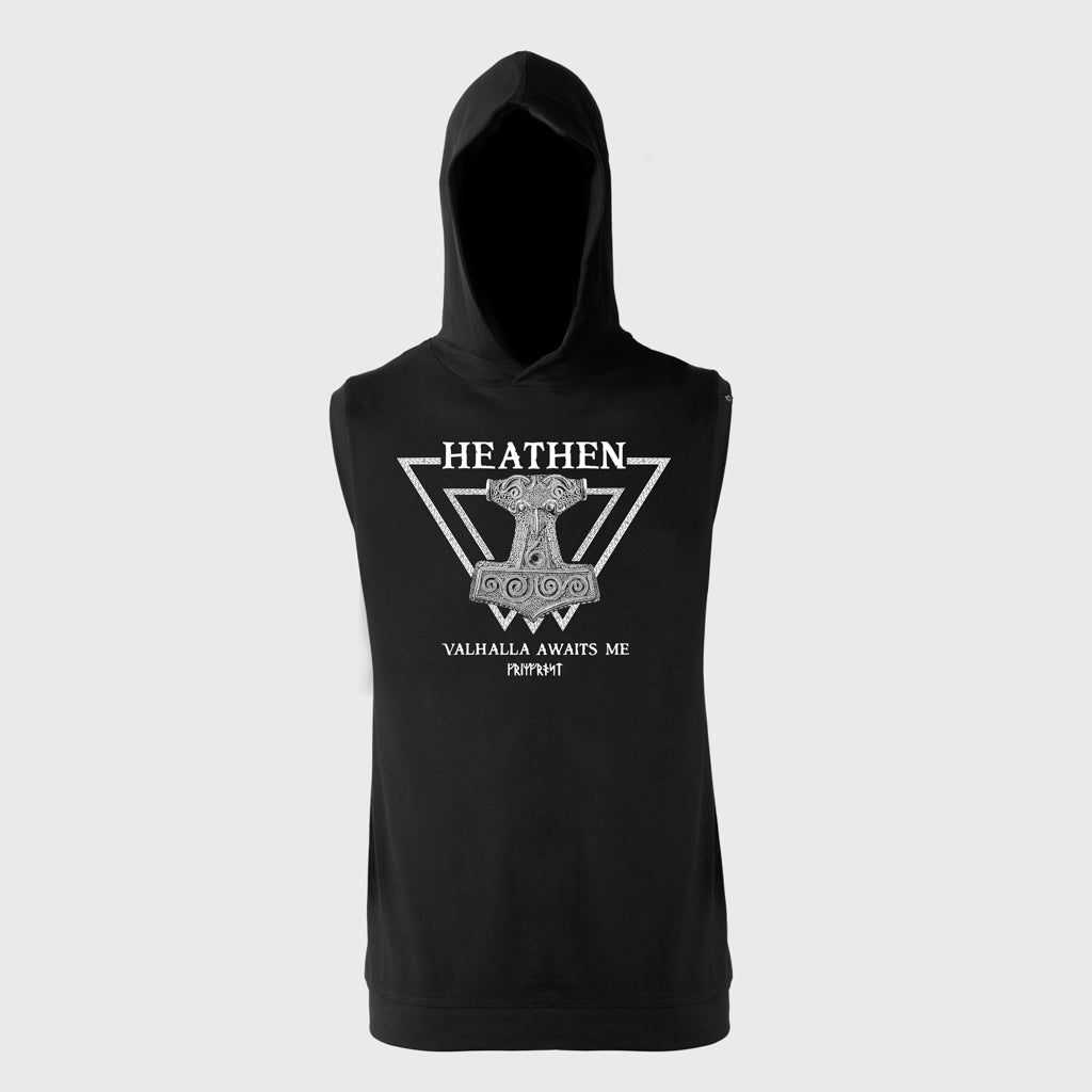 Premium Sleeveless Hoodie, Heathen, Black