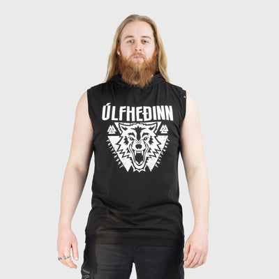 Premium Sleeveless Hoodie, Ulfhedinn, Black