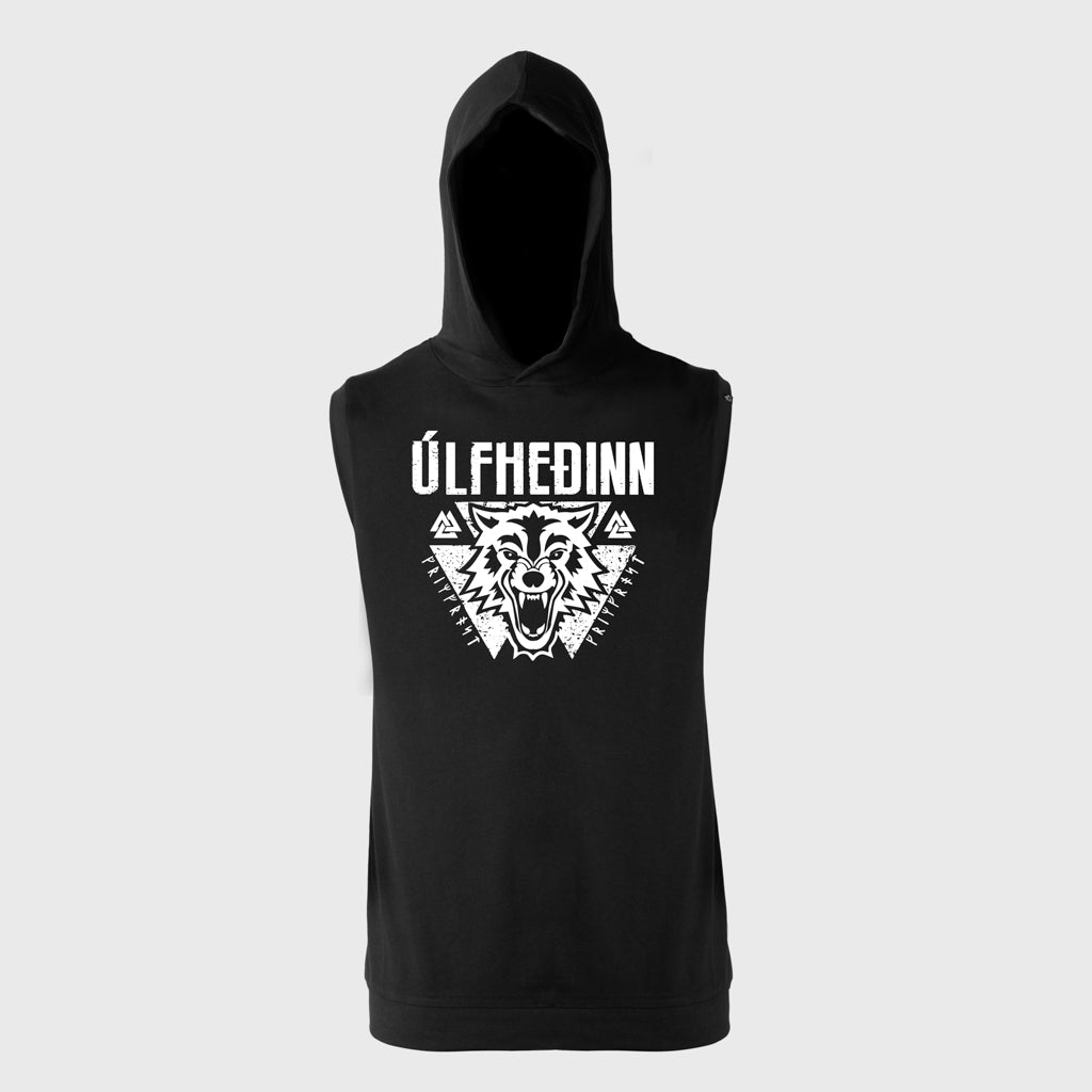 Premium Sleeveless Hoodie, Ulfhedinn, Black