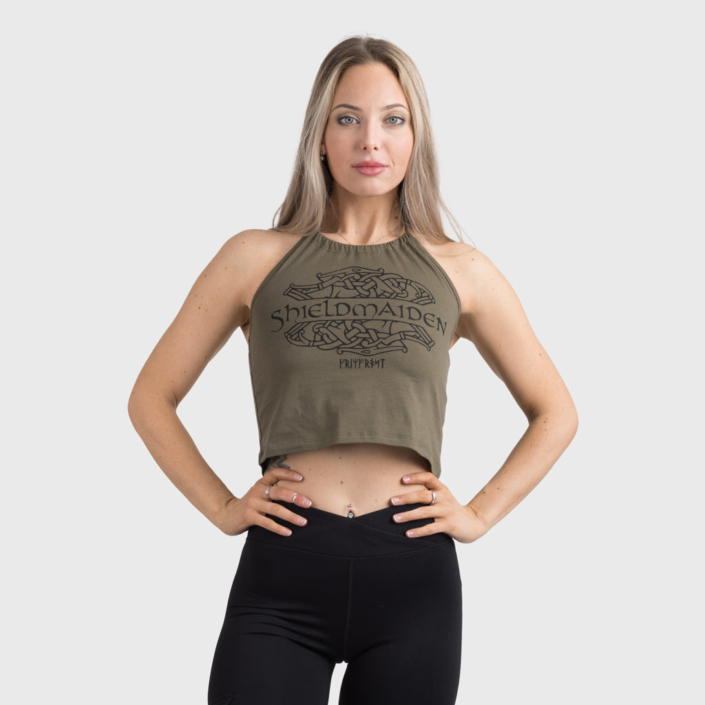 Crop Top, Shieldmaiden, Grün