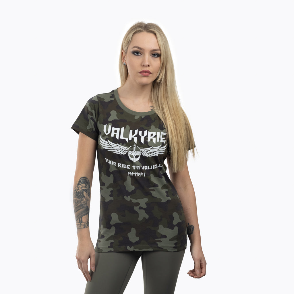 Damen Premium Tee, Valkyrie, Camo