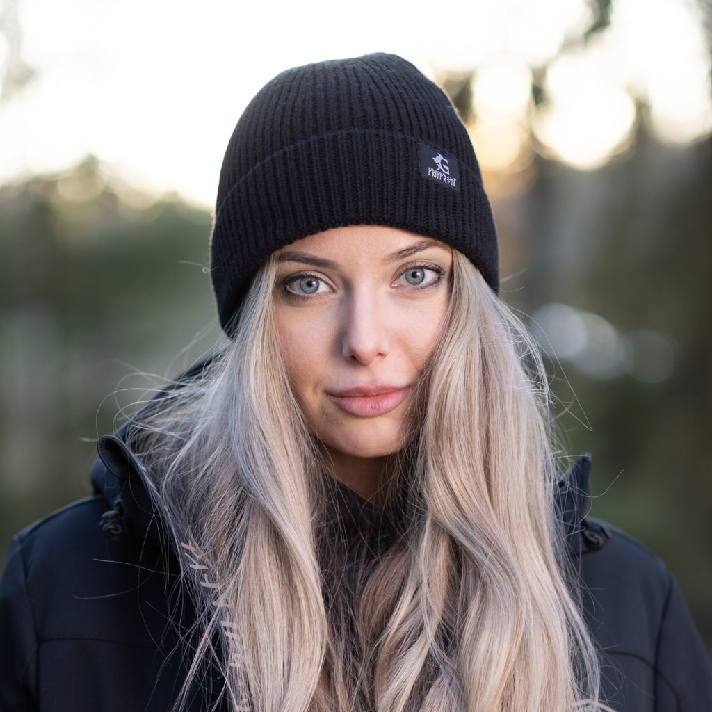 Grimfrost Watch Cap, Black Merino Wool