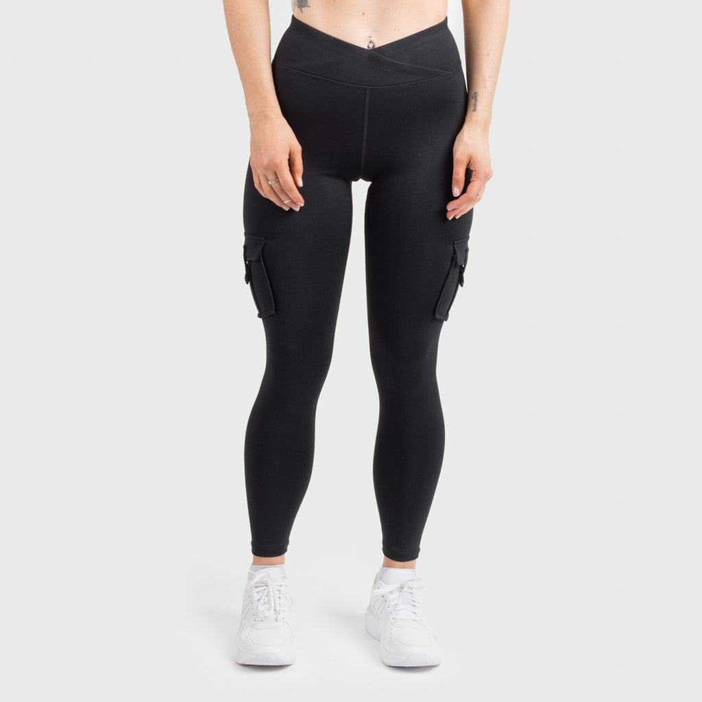 Cargo Leggings, Schwarz