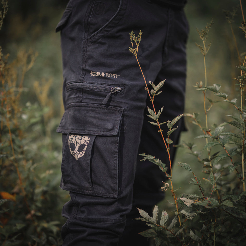 Damen Grimfrost Cargohose, Schwarz