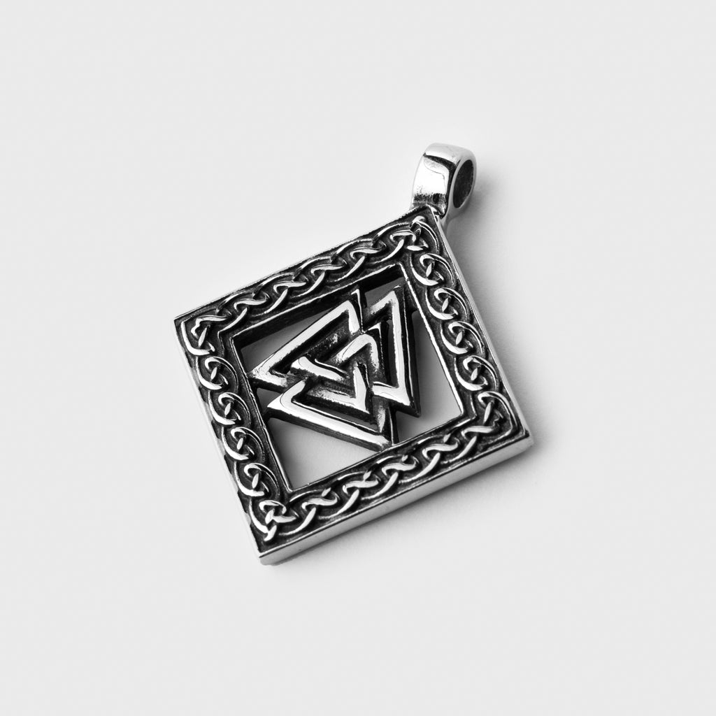 Valknut Pendant, Stainless Steel