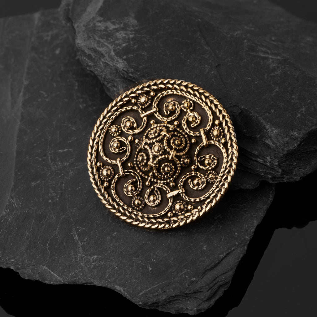 Premium Filigree Brooch, Bronze