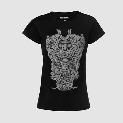 Damen Premium Tee, Loki Mask, Schwarz