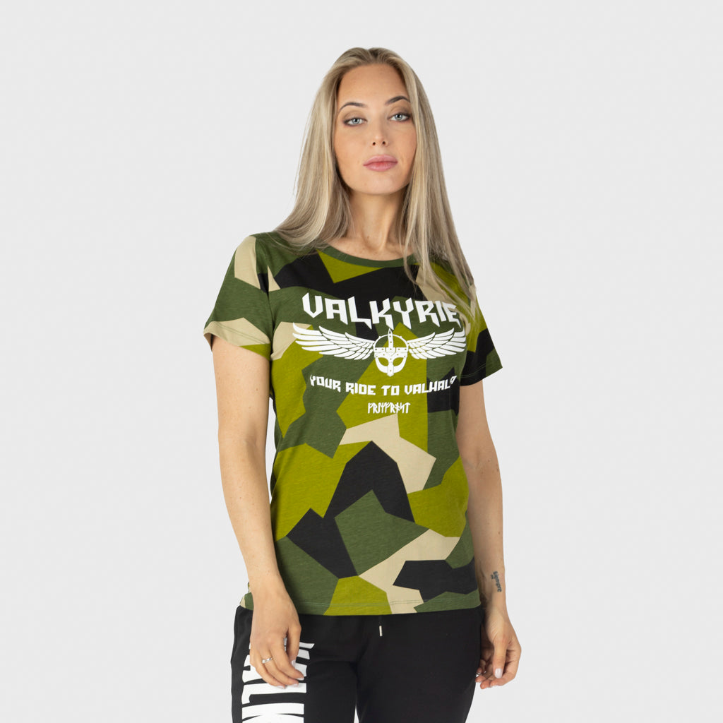 Women's Premium Tee, Valkyrie, M90 Green Camo