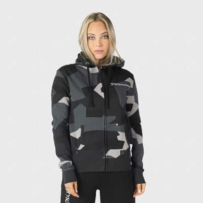 Damen Premium Zoodie, Shieldmaiden, M90 Grau Camo