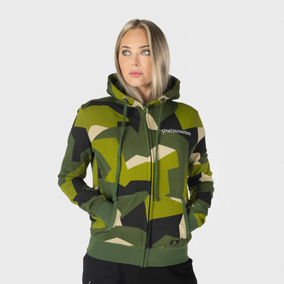 Damen Premium Zoodie, Shieldmaiden, M90 Grün Camo