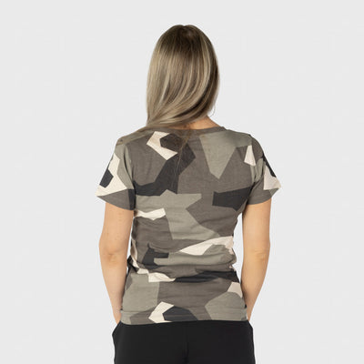 Damen Premium Tee, Shieldmaiden, M90 Braun Camo