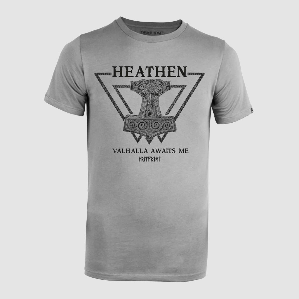 Premium Tee, Heathen, Grau