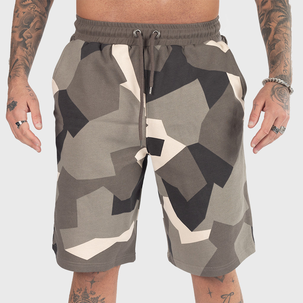 Premium Sweatshorts, Grimfrost, M90 Braun Camo